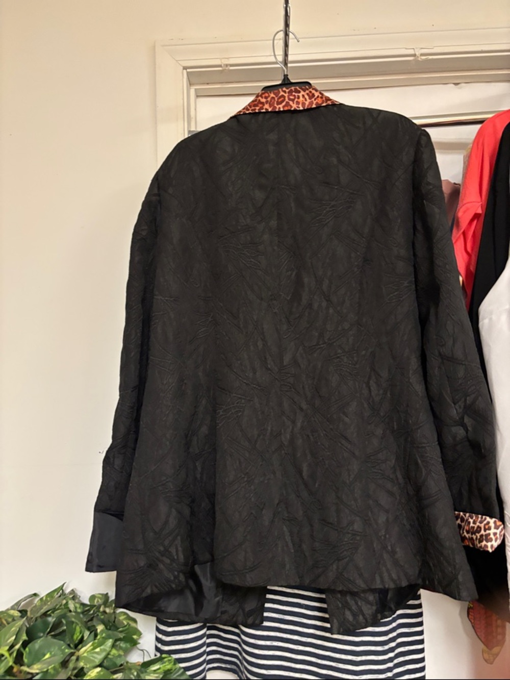 Black Blazer with Leopard-Print Collar and Trim with matching skirt - Picture 11 of 15